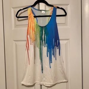 Rainbow Paint Drip Tank Top